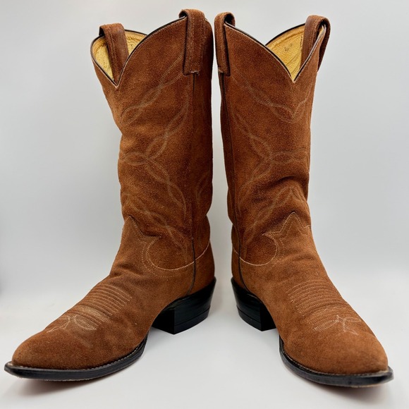 VTG Tony Lama 6995 Womens Sz 8D Brown Suede Roughout Western Cowboy Boots USA - Picture 6 of 15